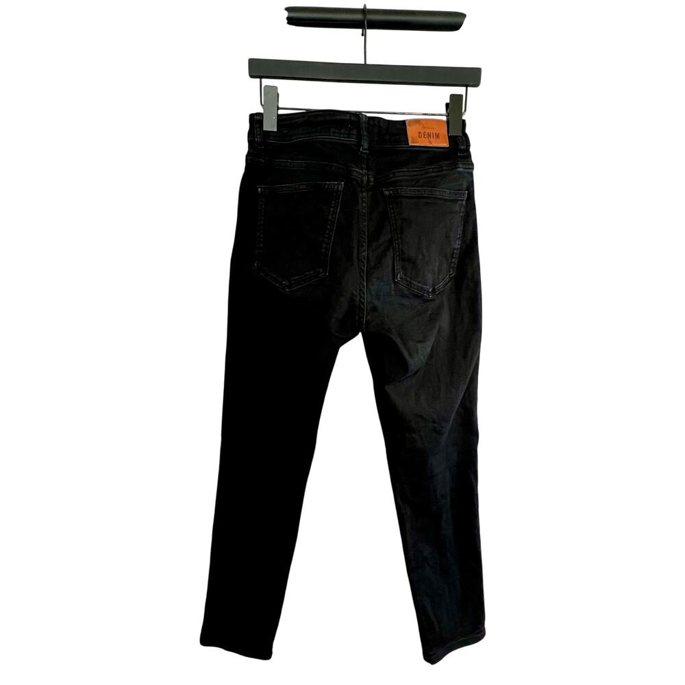 Sézane Black Skinny Jeans FR 38 Organic Cotton Stretch Denim French Style